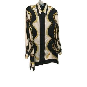 VTG Massardi Gold Label 100% Silk Blouse Womens Medium